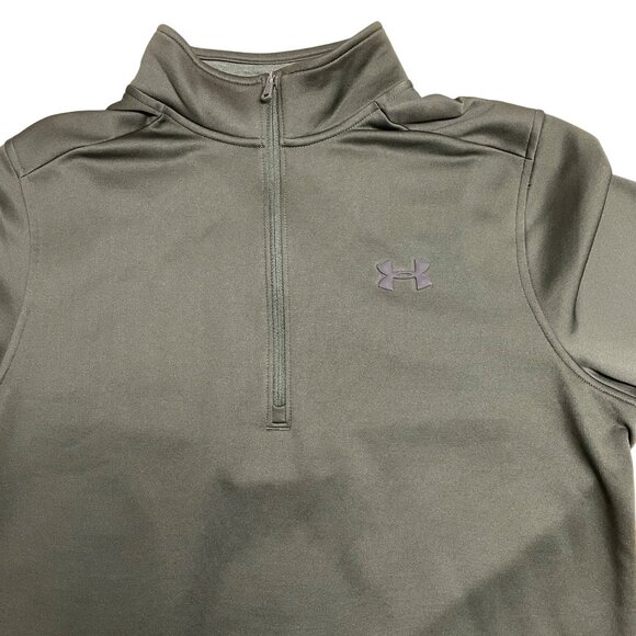 UNDER ARMOUR 1/4 ZIP PULLOVER FLEECE LOOSE FIT MENS M COLDGEAR MARINE OD GREEN - Picture 4 of 9